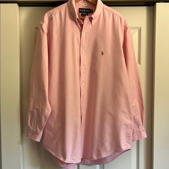 Ralph Lauren 17-34 Pink Preppy Casual Button Down Shirt - Picture 2 of 11